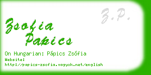 zsofia papics business card